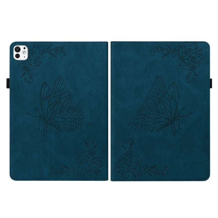 For iPad Pro 11 2024 Butterfly Flower Embossed Leather Tablet Case(Blue) - iPad Pro 11 2024 Cases by PMC Jewellery | Online Shopping South Africa | PMC Jewellery | Buy Now Pay Later Mobicred