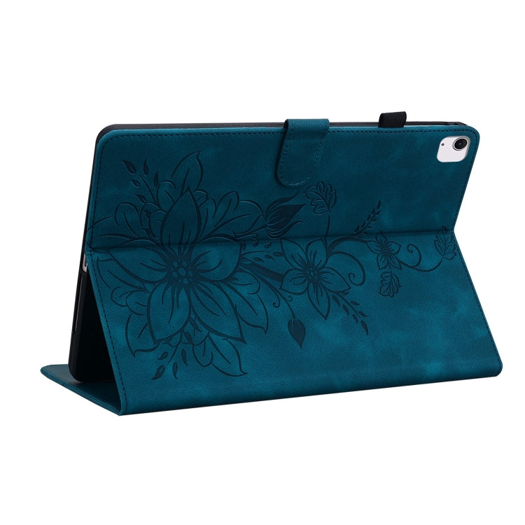 For iPad Air 13 2024 Lily Embossed Leather Smart Tablet Case(Dark Blue) - iPad Air 13 2024 Cases by PMC Jewellery | Online Shopping South Africa | PMC Jewellery | Buy Now Pay Later Mobicred