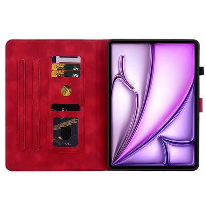 For iPad Air 11 2024 Lily Embossed Leather Smart Tablet Case(Red) - iPad Air 11 2024 Cases by PMC Jewellery | Online Shopping South Africa | PMC Jewellery | Buy Now Pay Later Mobicred
