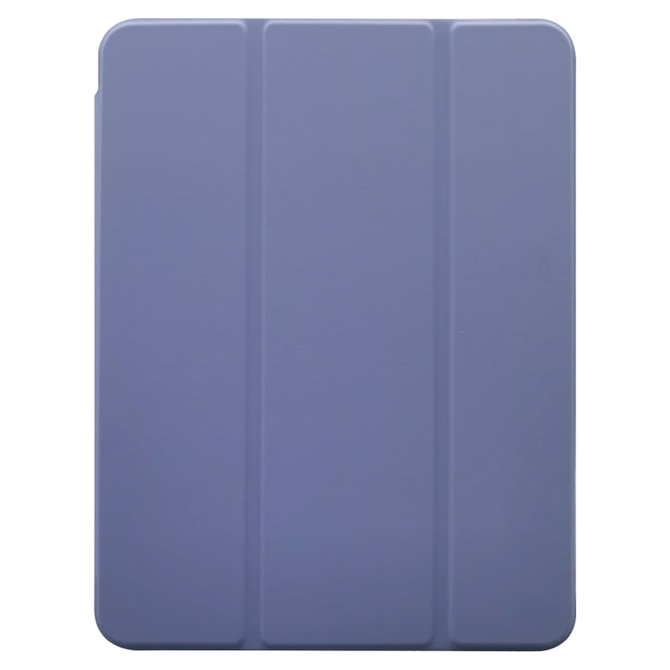 For iPad Pro 11 2024 3-folding Electric Pressed Skin Texture Leather Tablet Case(Lavender) - iPad Pro 11 2024 Cases by PMC Jewellery | Online Shopping South Africa | PMC Jewellery | Buy Now Pay Later Mobicred