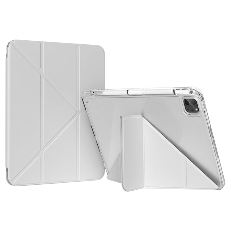For iPad Pro 11 2024 GEBEI Deformation Leather Tablet Case(Grey) - iPad Pro 11 2024 Cases by GEBEI | Online Shopping South Africa | PMC Jewellery | Buy Now Pay Later Mobicred
