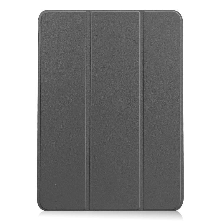 For iPad Air 11 2025 / 2024 Custer Pure Color 3-Fold Holder Smart Leather Tablet Case(Gray) - iPad Air 11 2025 / 2024 Cases by PMC Jewellery | Online Shopping South Africa | PMC Jewellery | Buy Now Pay Later Mobicred