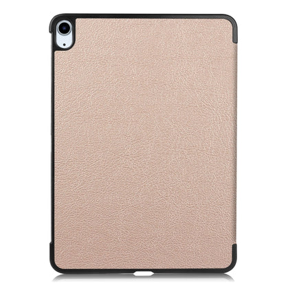 For iPad Air 11 2024 Custer Pure Color 3-Fold Holder Smart Leather Tablet Case(Gold) - iPad Air 11 2024 Cases by PMC Jewellery | Online Shopping South Africa | PMC Jewellery | Buy Now Pay Later Mobicred