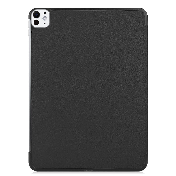 For iPad Pro 11 2024 Custer Pure Color 3-Fold Holder Smart Leather Tablet Case(Black) - iPad Pro 11 2024 Cases by PMC TechLife | Online Shopping South Africa | PMC TechLife | Buy Now Pay Later Mobicred