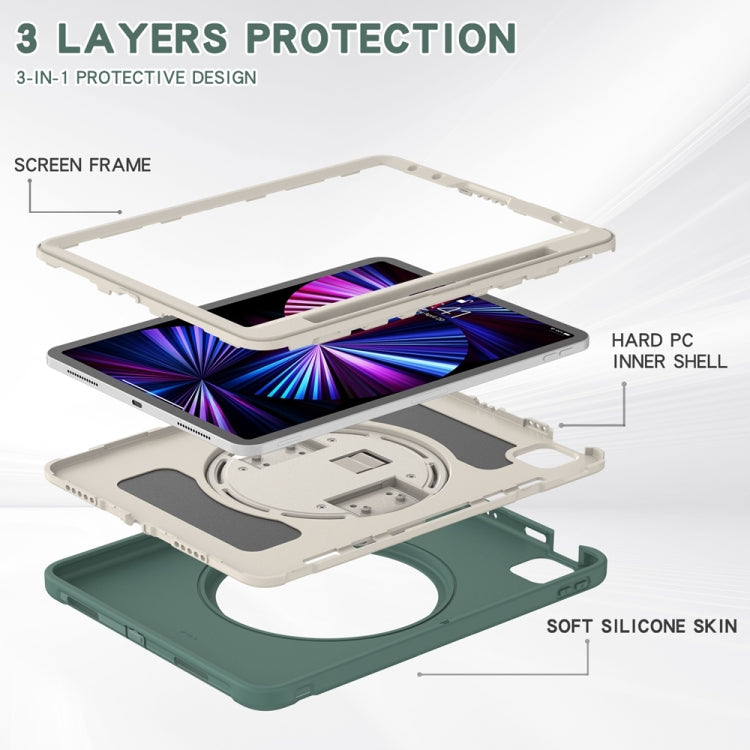 For iPad Pro 11 2024 Spider Wheel Silicone Hybrid PC Tablet Case(Emerald Green) - iPad Pro 11 2024 Cases by PMC TechLife | Online Shopping South Africa | PMC TechLife | Buy Now Pay Later Mobicred