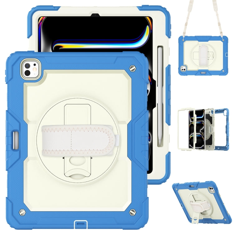 For iPad Pro 13 2024 Silicone + PC Tablet Protective Case(Cream+Navy Blue) - iPad Pro 13 2024 Cases by PMC TechLife | Online Shopping South Africa | PMC TechLife | Buy Now Pay Later Mobicred