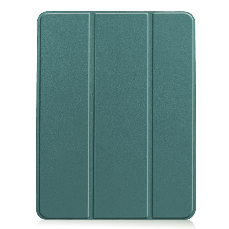 For iPad Air 11 2024 Custer TPU Pure Color 3-Fold Holder Smart Leather Tablet Case(Dark Green) - iPad Air 11 2024 Cases by PMC Jewellery | Online Shopping South Africa | PMC Jewellery | Buy Now Pay Later Mobicred