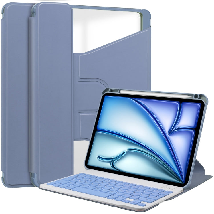 For iPad Air 13 2024 Transparent Rotation Smart Leather Tablet Case with Keyboard(Lavender) - iPad Air 13 2024 Cases by PMC Jewellery | Online Shopping South Africa | PMC Jewellery | Buy Now Pay Later Mobicred