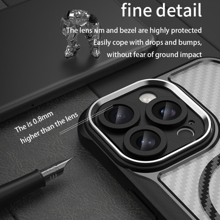 For iPhone 16 Pro Carbon Fiber Texture MagSafe Translucent Phone Case(Black) - iPhone 16 Pro Cases by PMC Jewellery | Online Shopping South Africa | PMC Jewellery | Buy Now Pay Later Mobicred