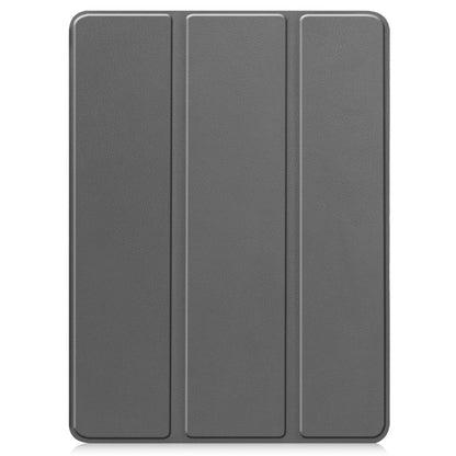For iPad Pro 11 2024 Custer TPU Pure Color 3-Fold Holder Smart Leather Tablet Case with Pen Tray(Grey) - iPad Pro 11 2024 Cases by PMC Jewellery | Online Shopping South Africa | PMC Jewellery | Buy Now Pay Later Mobicred