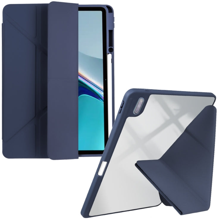For Huawei MatePad 11 2021 / 2023 Clear Acrylic Deformation Leather Tablet Case(Dark Blue) - Huawei by PMC TechLife | Online Shopping South Africa | PMC TechLife | Buy Now Pay Later Mobicred