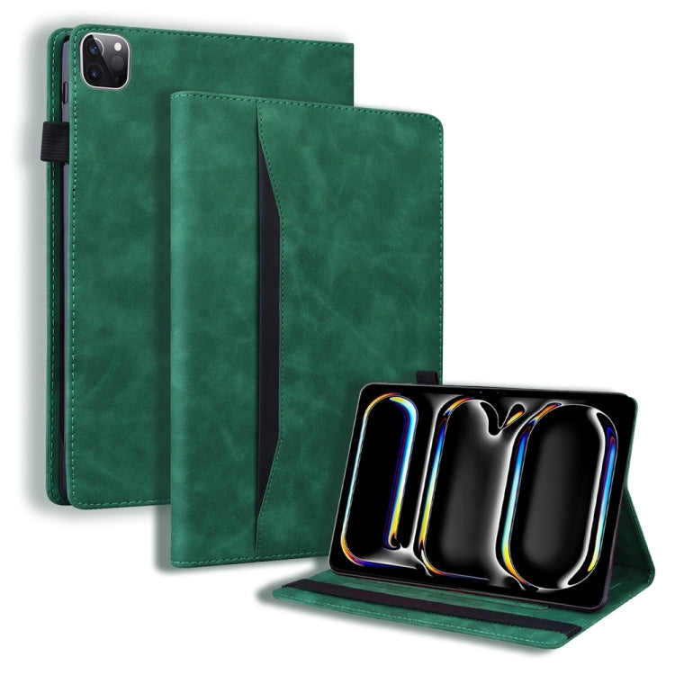 For iPad Pro 11 2024 Splicing Shockproof Leather Tablet Case(Green) - iPad Pro 11 2024 Cases by PMC Jewellery | Online Shopping South Africa | PMC Jewellery | Buy Now Pay Later Mobicred