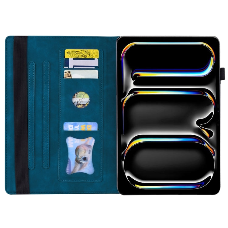 For iPad Pro 11 2024 Splicing Shockproof Leather Tablet Case(Blue) - iPad Pro 11 2024 Cases by PMC TechLife | Online Shopping South Africa | PMC TechLife | Buy Now Pay Later Mobicred