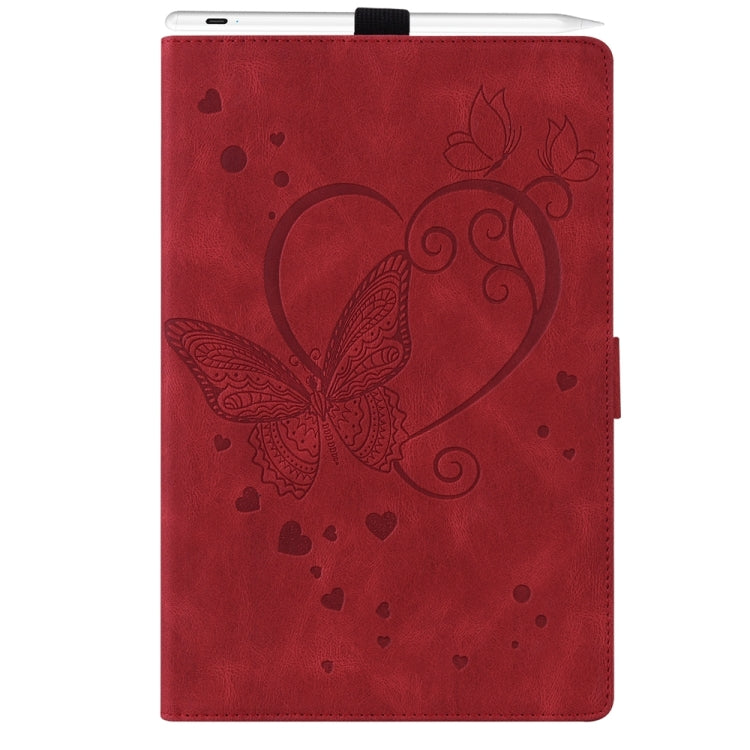 For iPad Pro 13 2024 Love Butterfly Embossed Leather Tablet Case(Red) - iPad Pro 13 2024 Cases by PMC Jewellery | Online Shopping South Africa | PMC Jewellery | Buy Now Pay Later Mobicred