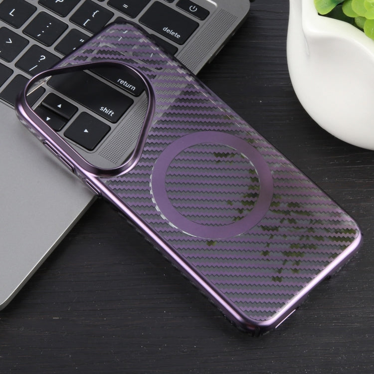 For Huawei Pura 70 Pro /70 Pro+ 6D Plated Carbon Fiber Clear Magsafe PC Phone Case(Aurora Purple) - Huawei Cases by PMC Jewellery | Online Shopping South Africa | PMC Jewellery | Buy Now Pay Later Mobicred