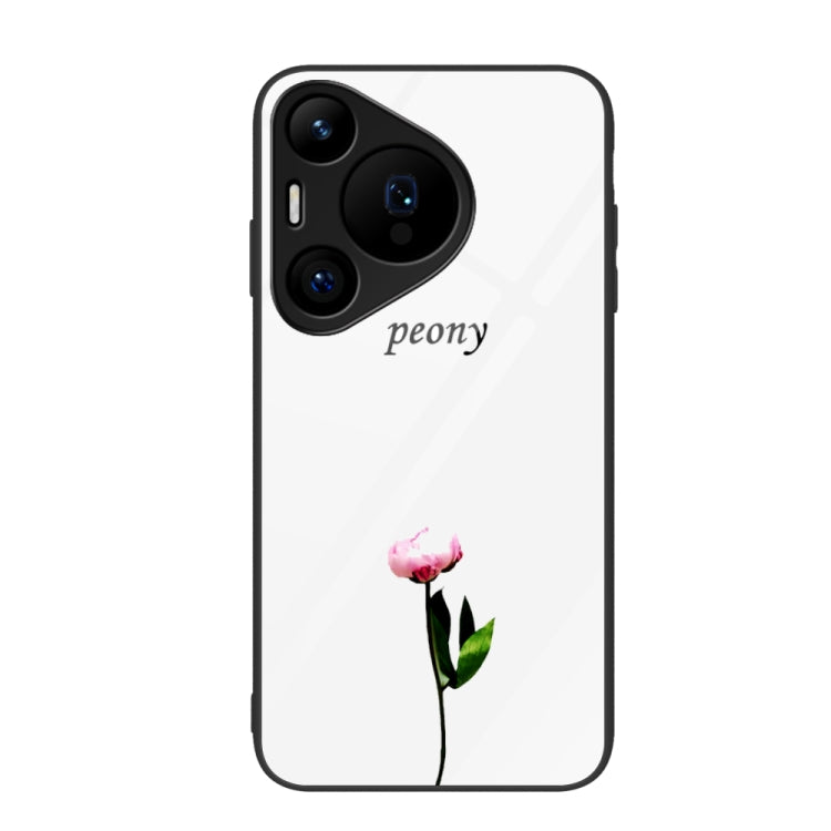 For Huawei Pura 70 Pro Colorful Painted Glass Phone Case(A Flower) - Huawei Cases by PMC Jewellery | Online Shopping South Africa | PMC Jewellery | Buy Now Pay Later Mobicred