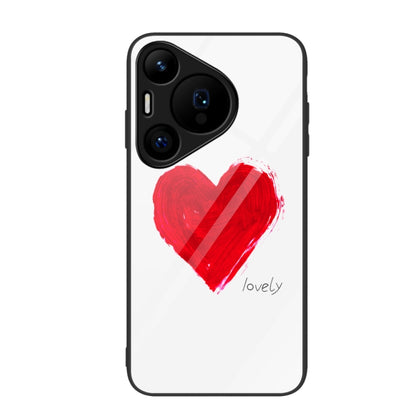 For Huawei Pura 70 Colorful Painted Glass Phone Case(Love) - Huawei Cases by PMC Jewellery | Online Shopping South Africa | PMC Jewellery | Buy Now Pay Later Mobicred