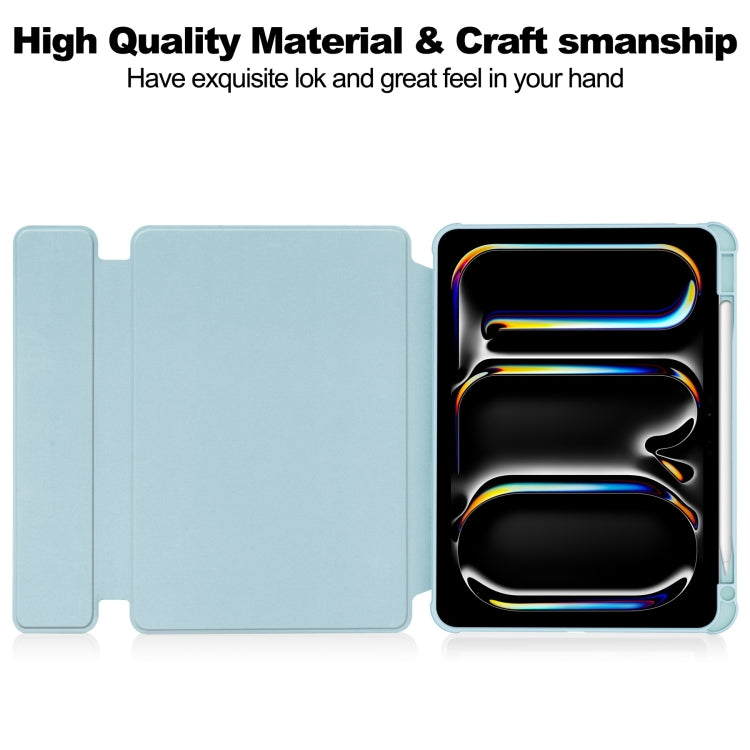 For iPad Pro 13 2024 Transparent Rotation Smart Leather Tablet Case(Sky Blue) - iPad Pro 13 2024 Cases by PMC TechLife | Online Shopping South Africa | PMC TechLife | Buy Now Pay Later Mobicred