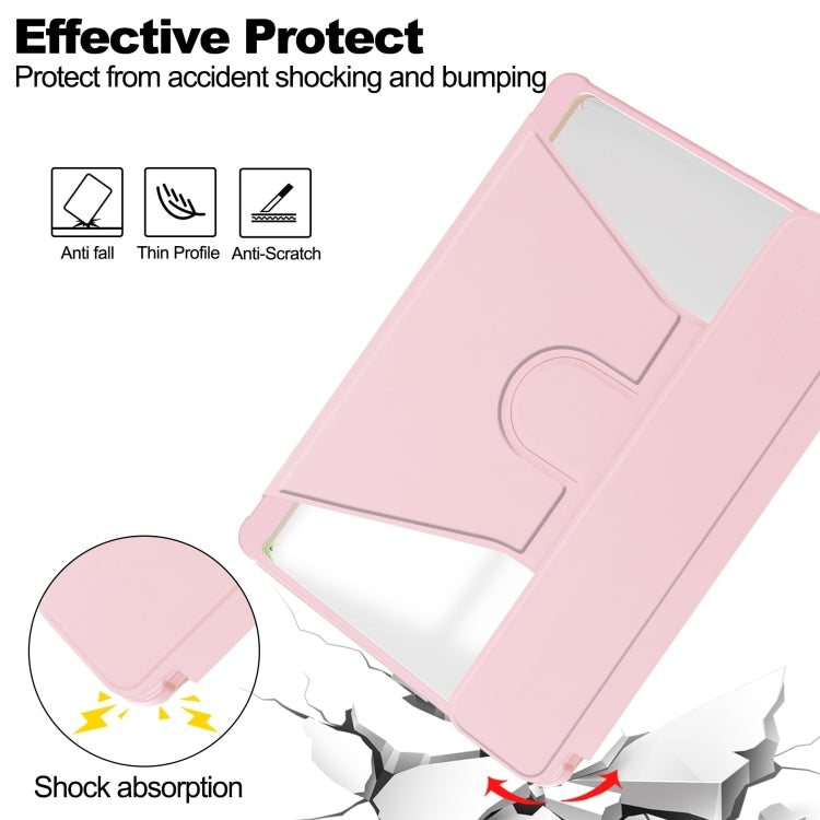 For iPad Pro 13 2024 Transparent Rotation Smart Leather Tablet Case(Pink) - iPad Pro 13 2024 Cases by PMC TechLife | Online Shopping South Africa | PMC TechLife | Buy Now Pay Later Mobicred