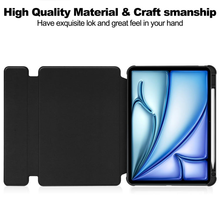 For iPad Air 13 2024 Transparent Rotation Smart Leather Tablet Case(Black) - iPad Air 13 2024 Cases by PMC TechLife | Online Shopping South Africa | PMC TechLife | Buy Now Pay Later Mobicred