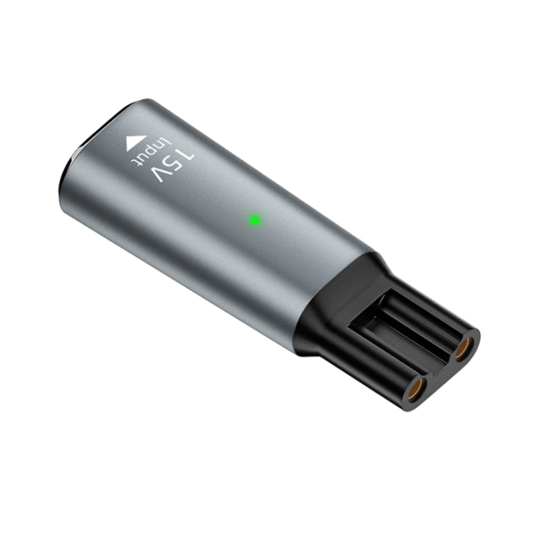 Shaver / Clipper Charging Adapter for Philips, Interface:Type-C to 15V Oval(Grey) - Shavers Parts by PMC TechLife | Online Shopping South Africa | PMC TechLife | Buy Now Pay Later Mobicred