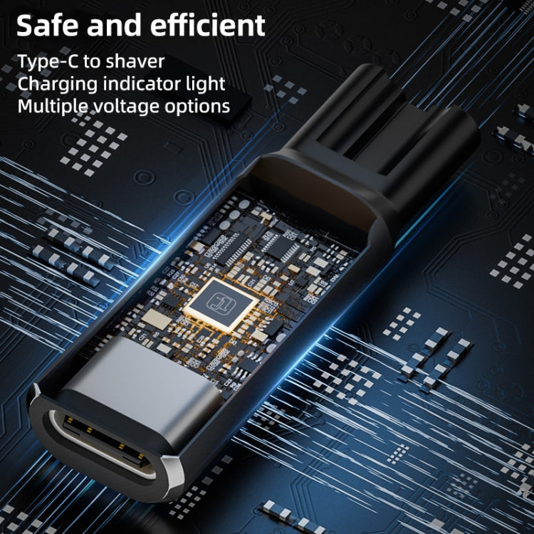 Shaver / Clipper Charging Adapter for Philips, Interface:Type-C to 5V Oval(Grey) - Accessories by PMC TechLife | Online Shopping South Africa | PMC TechLife | Buy Now Pay Later Mobicred