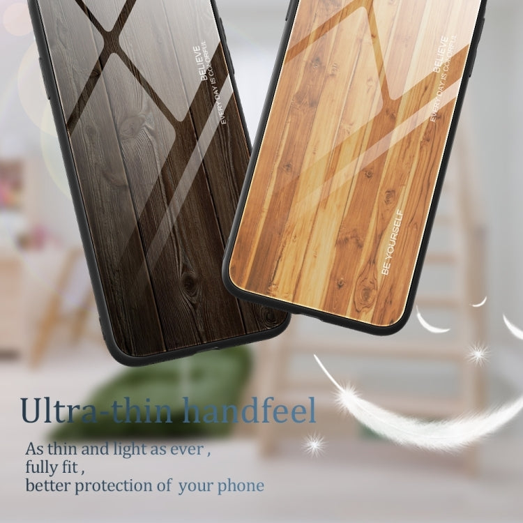 For Huawei Pura 70 Ultra Wood Grain Glass Phone Case(Light Brown) - Huawei Cases by PMC Jewellery | Online Shopping South Africa | PMC Jewellery | Buy Now Pay Later Mobicred