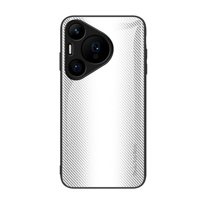 For Huawei Pura 70 Texture Gradient Glass TPU Phone Case(White) - Huawei Cases by PMC Jewellery | Online Shopping South Africa | PMC Jewellery | Buy Now Pay Later Mobicred