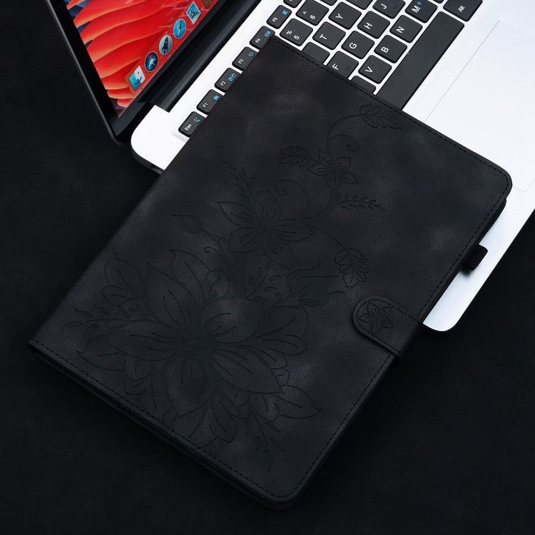 For Amazon Fire Max 11 Lily Embossed Leather Tablet Case(Black) - Amazon by PMC TechLife | Online Shopping South Africa | PMC TechLife | Buy Now Pay Later Mobicred