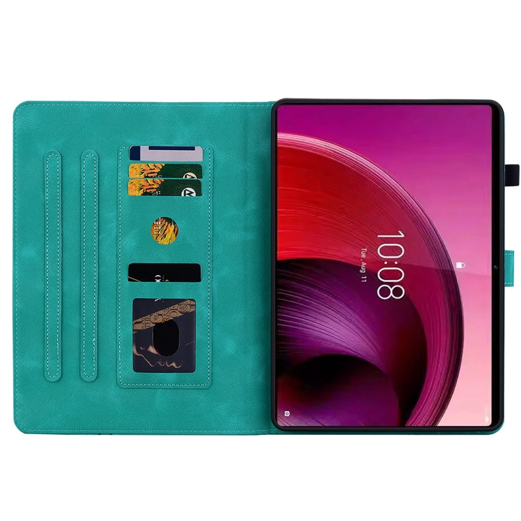 For Lenovo Tab M11/Xiaoxin Pad 11 2024 Lily Embossed Leather Tablet Case(Green) - free shipping - PMC Jewellery - Order now!