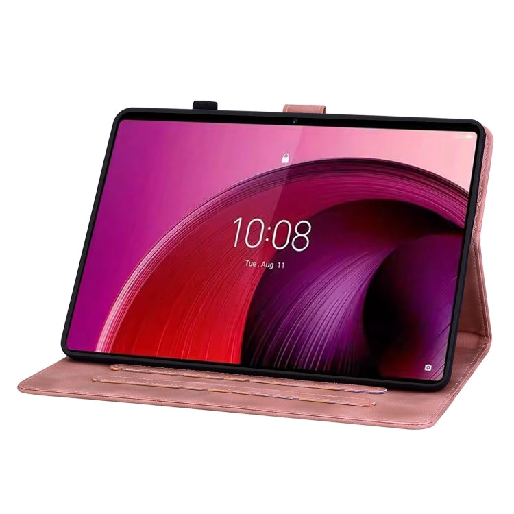 For Lenovo Tab M10 5G 2023 Lily Embossed Leather Tablet Case(Pink) - Lenovo by PMC TechLife | Online Shopping South Africa | PMC TechLife | Buy Now Pay Later Mobicred