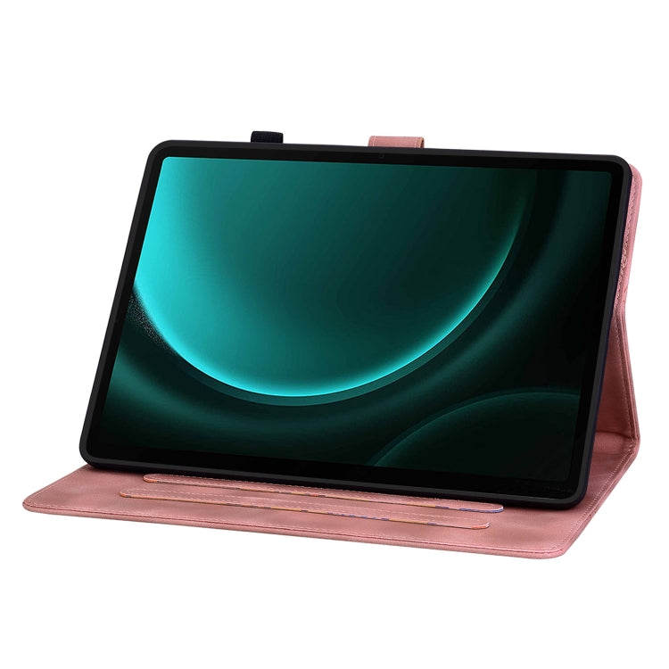 For Samsung Galaxy Tab S9 / S9 FE Lily Embossed Leather Tablet Case(Pink) - Galaxy Tab S9 Cases by PMC Jewellery | Online Shopping South Africa | PMC Jewellery | Buy Now Pay Later Mobicred