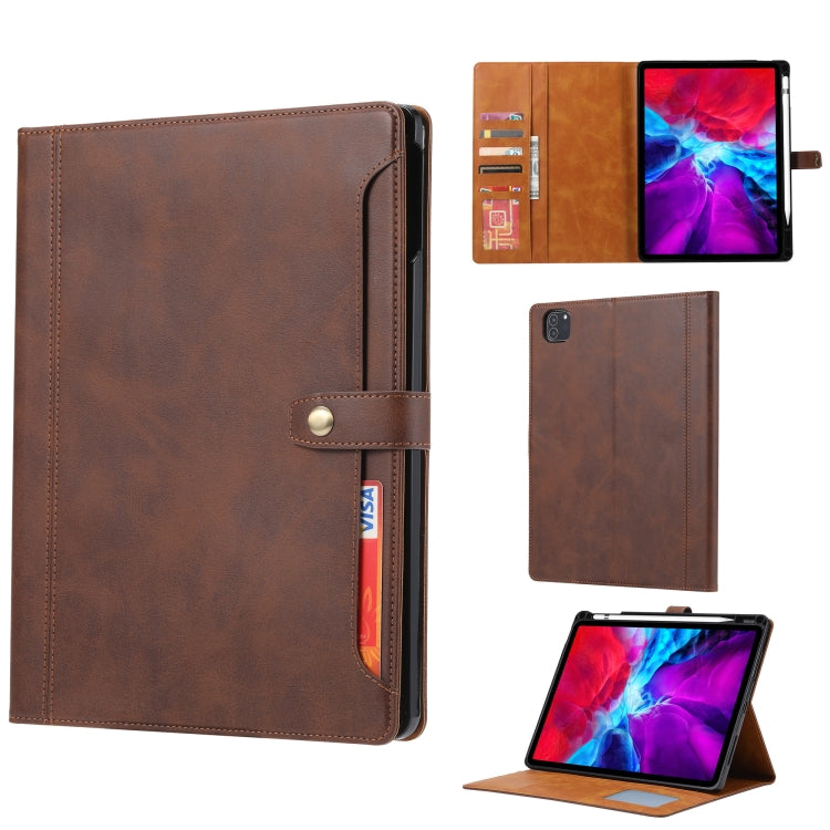 For iPad Pro 13 2024 Calf Texture Double Fold Clasp Horizontal Flip Leather Smart Tablet Case(Brown) - iPad Pro 13 2024 Cases by PMC TechLife | Online Shopping South Africa | PMC TechLife | Buy Now Pay Later Mobicred