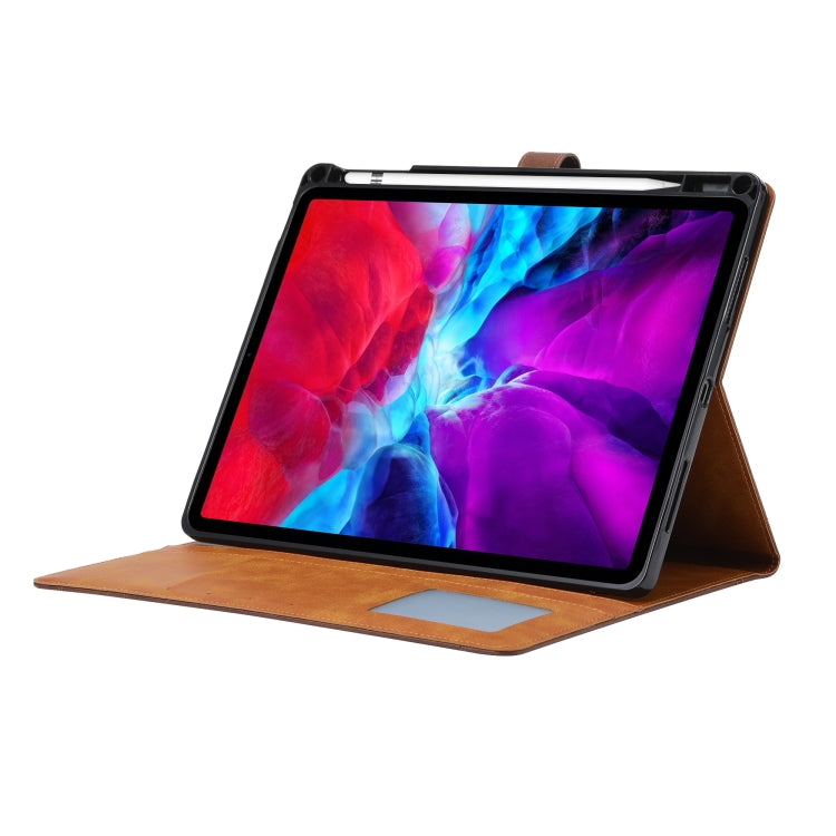 For iPad Pro 13 2024 Calf Texture Double Fold Clasp Horizontal Flip Leather Smart Tablet Case(Brown) - iPad Pro 13 2024 Cases by PMC TechLife | Online Shopping South Africa | PMC TechLife | Buy Now Pay Later Mobicred