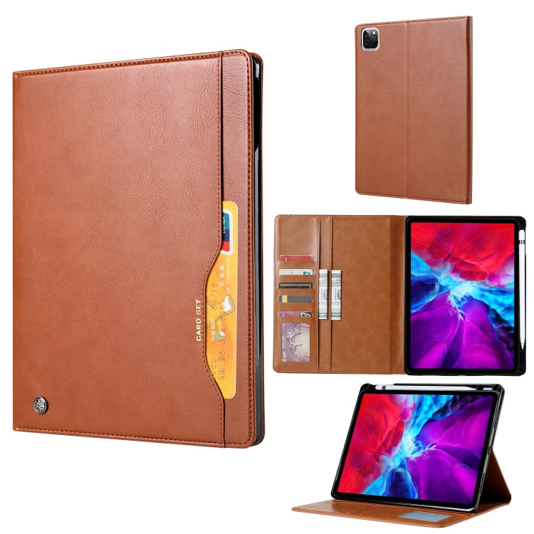 For iPad Pro 13 2024 Knead Skin Texture Horizontal Flip Leather Smart Tablet Case(Brown) - iPad Pro 13 2024 Cases by PMC TechLife | Online Shopping South Africa | PMC TechLife | Buy Now Pay Later Mobicred