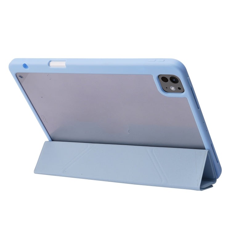 For iPad Pro 13 2024 Deformation Transparent Acrylic Leather Tablet Case(Grey) - iPad Pro 13 2024 Cases by PMC TechLife | Online Shopping South Africa | PMC TechLife | Buy Now Pay Later Mobicred