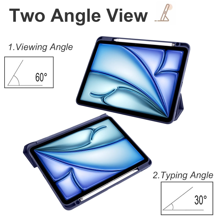For iPad Air 11 2024 / 2025 Acrylic 3-folding Smart Leather Tablet Case(Dark Blue) - iPad Air 11 2025 / 2024 Cases by PMC TechLife | Online Shopping South Africa | PMC TechLife | Buy Now Pay Later Mobicred