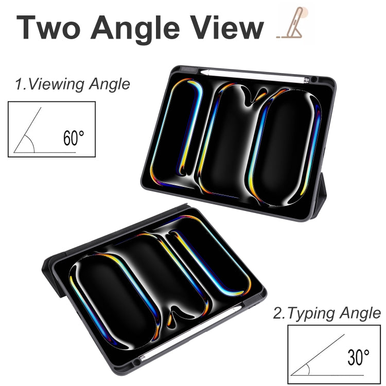 For iPad Pro 13 2024 Acrylic 3-folding Smart Leather Tablet Case(Black) - free shipping - PMC TechLife - Order now!