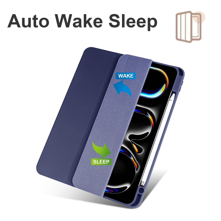 For iPad Pro 13 2024 Acrylic 3-folding Smart Leather Tablet Case(Dark Blue) - iPad Pro 13 2024 Cases by PMC TechLife | Online Shopping South Africa | PMC TechLife | Buy Now Pay Later Mobicred