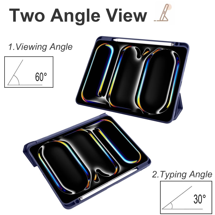 For iPad Pro 13 2024 Acrylic 3-folding Smart Leather Tablet Case(Dark Blue) - iPad Pro 13 2024 Cases by PMC TechLife | Online Shopping South Africa | PMC TechLife | Buy Now Pay Later Mobicred