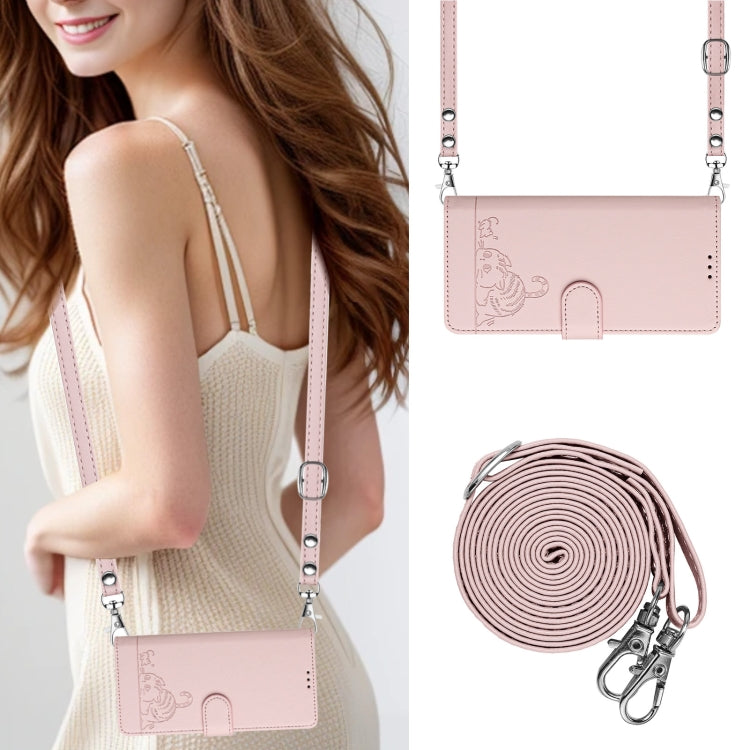 For Tecno Spark GO 2024 Cat Rat Embossed Pattern RFID Leather Phone Case with Lanyard(Pink) - Tecno Cases by PMC Jewellery | Online Shopping South Africa | PMC Jewellery | Buy Now Pay Later Mobicred