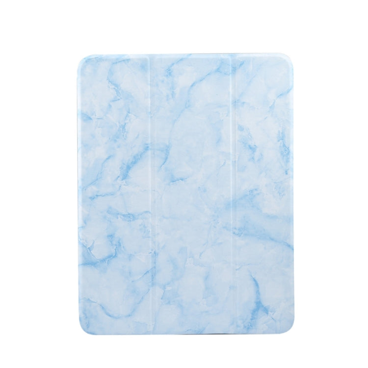 For iPad Air 11 2024 Three-fold Marble Texture Protective Tablet Case with Pen Slot(Blue) - iPad Air 11 2024 Cases by PMC Jewellery | Online Shopping South Africa | PMC Jewellery | Buy Now Pay Later Mobicred