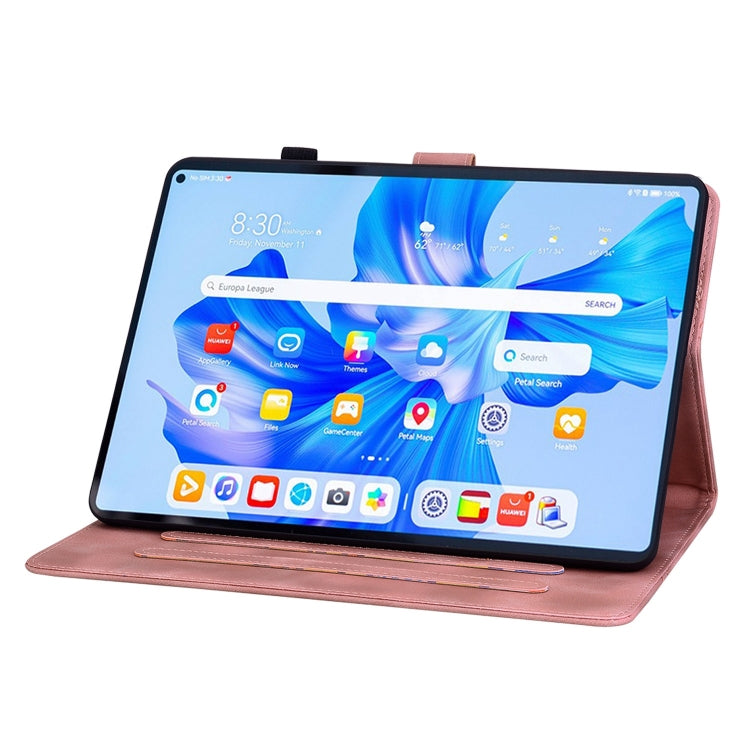 For Huawei MatePad Pro 11 2022 Lily Embossed Leather Tablet Case(Pink) - Huawei by PMC TechLife | Online Shopping South Africa | PMC TechLife | Buy Now Pay Later Mobicred