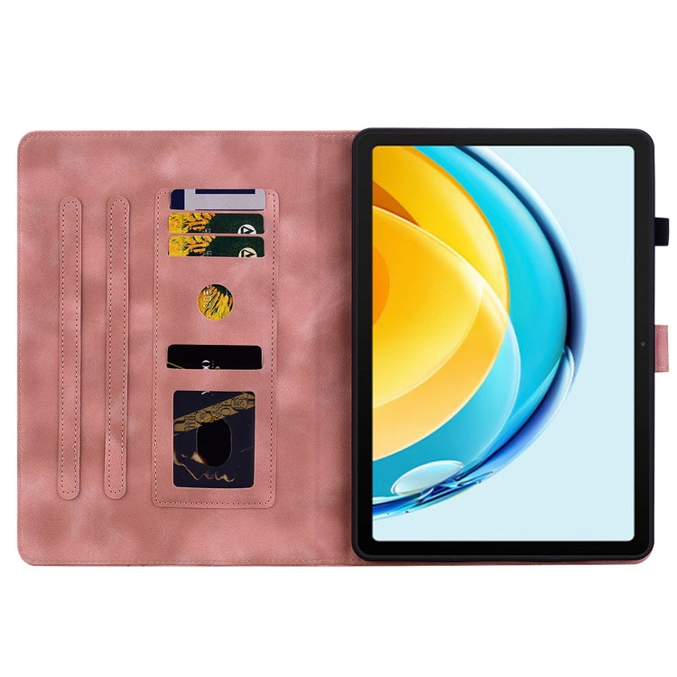 For Huawei MatePad SE 10.4 Lily Embossed Leather Tablet Case(Pink) - Huawei by PMC TechLife | Online Shopping South Africa | PMC TechLife | Buy Now Pay Later Mobicred