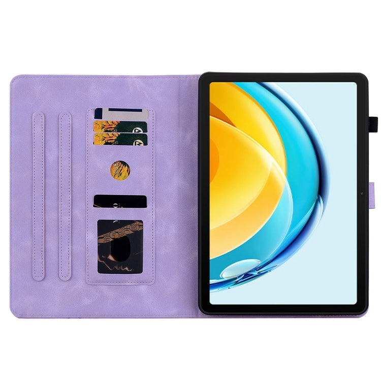 For Huawei MatePad SE 10.4 Lily Embossed Leather Tablet Case(Purple) - Huawei by PMC TechLife | Online Shopping South Africa | PMC TechLife | Buy Now Pay Later Mobicred
