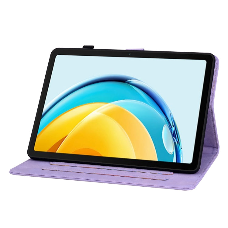 For Huawei MatePad SE 10.4 Lily Embossed Leather Tablet Case(Purple) - Huawei by PMC TechLife | Online Shopping South Africa | PMC TechLife | Buy Now Pay Later Mobicred