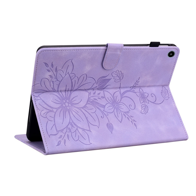 For Huawei MatePad SE 10.4 Lily Embossed Leather Tablet Case(Purple) - Huawei by PMC TechLife | Online Shopping South Africa | PMC TechLife | Buy Now Pay Later Mobicred
