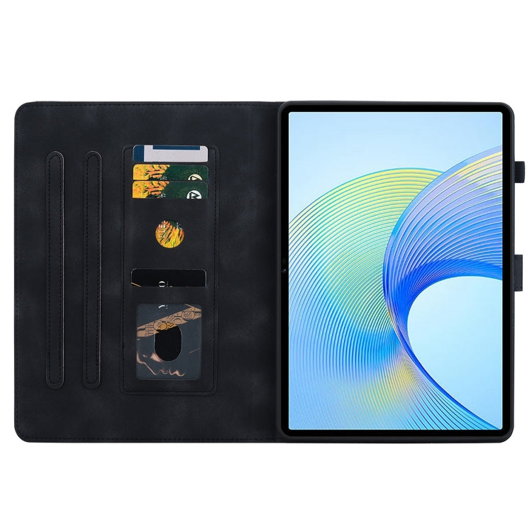 For Honor Pad X8 Pro / X9 2023 Lily Embossed Leather Tablet Case(Black) - Honor by PMC TechLife | Online Shopping South Africa | PMC TechLife | Buy Now Pay Later Mobicred