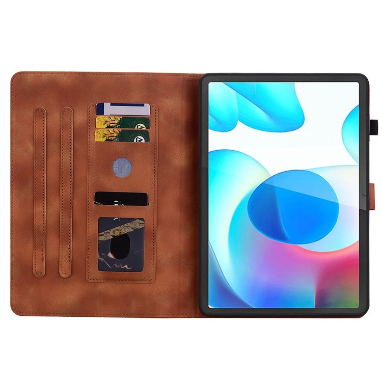 For Realme Pad 10.4 Lily Embossed Leather Tablet Case(Brown) - Realme by PMC TechLife | Online Shopping South Africa | PMC TechLife | Buy Now Pay Later Mobicred