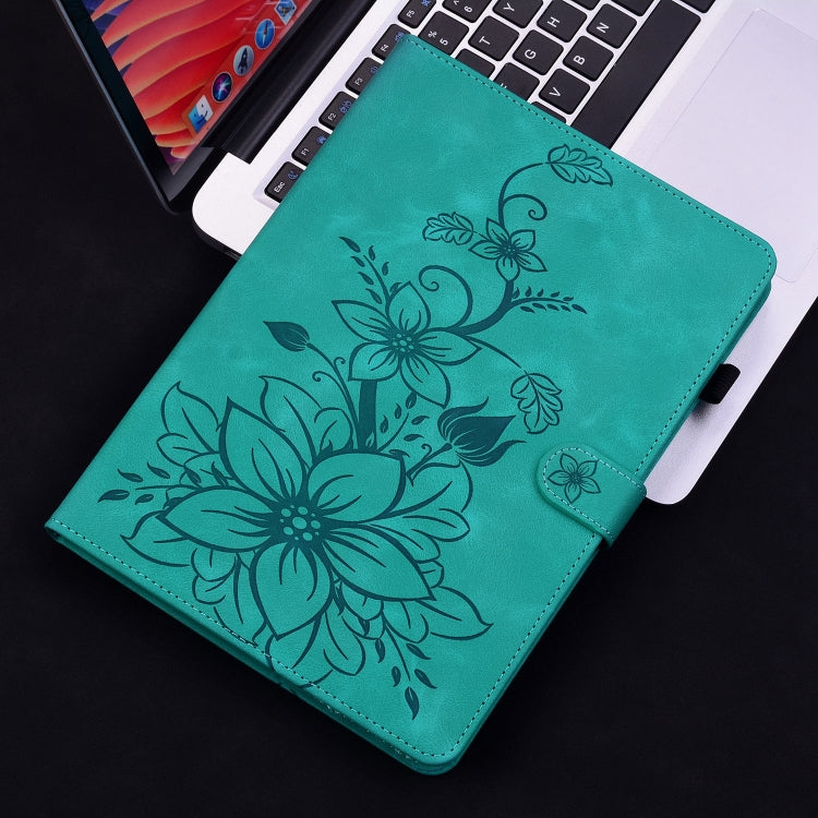 For OPPO Pad Air Lily Embossed Leather Tablet Case(Green) - free shipping - PMC TechLife - Order now!